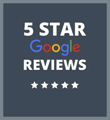Graphic highlighting 5-star Google reviews for Smile Design Dental Team